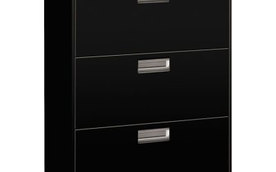 Brigade 600 Series Lateral File, 3 Legal/letter-Size File Drawers, Black, 30″ X 18″ X 39.13″