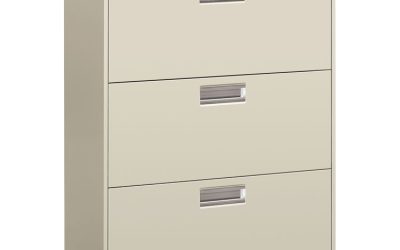 Brigade 600 Series Lateral File, 3 Legal/letter-Size File Drawers, Light Gray, 30″ X 18″ X 39.13″