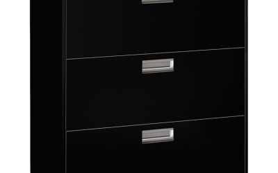 Brigade 600 Series Lateral File, 3 Legal/letter-Size File Drawers, Black, 36″ X 18″ X 39.13″