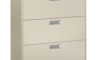 Brigade 600 Series Lateral File, 3 Legal/letter-Size File Drawers, Light Gray, 36″ X 18″ X 39.13″