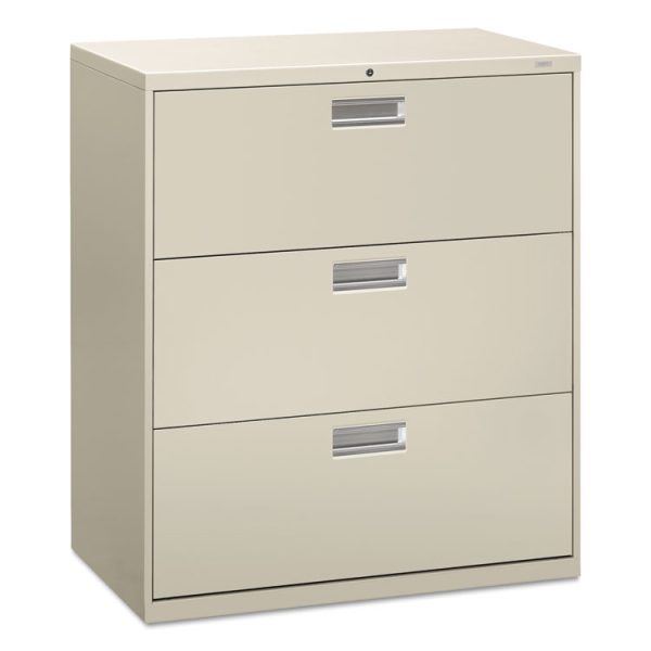 Brigade 600 Series Lateral File, 3 Legal/letter-Size File Drawers, Light Gray, 36" X 18" X 39.13"