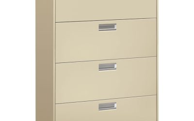 Brigade 600 Series Lateral File, 4 Legal/letter-Size File Drawers, Putty, 36″ X 18″ X 52.5″