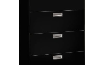 Brigade 600 Series Lateral File, 4 Legal/letter-Size File Drawers, Black, 36″ X 18″ X 52.5″