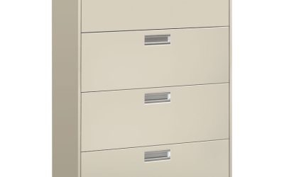 Brigade 600 Series Lateral File, 4 Legal/letter-Size File Drawers, Light Gray, 36″ X 18″ X 52.5″