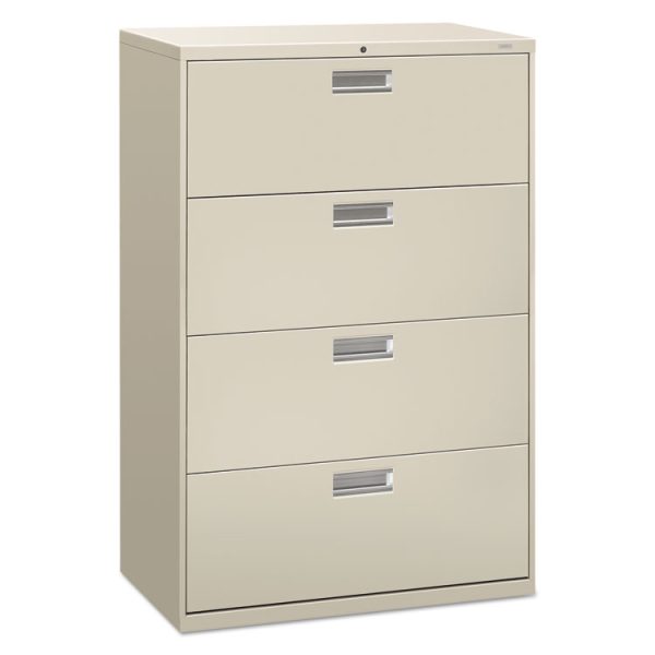 Brigade 600 Series Lateral File, 4 Legal/letter-Size File Drawers, Light Gray, 36" X 18" X 52.5"