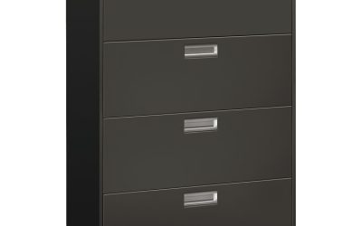 Brigade 600 Series Lateral File, 4 Legal/letter-Size File Drawers, Charcoal, 36″ X 18″ X 52.5″
