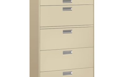 Brigade 600 Series Lateral File, 4 Legal/letter-Size File Drawers, 1 Roll-Out File Shelf, Putty, 36″ X 18″ X 64.25″