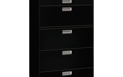 Brigade 600 Series Lateral File, 4 Legal/letter-Size File Drawers, 1 Roll-Out File Shelf, Black, 36″ X 18″ X 64.25″