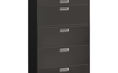 Brigade 600 Series Lateral File, 4 Legal/letter-Size File Drawers, 1 Roll-Out File Shelf, Charcoal, 36″ X 18″ X 64.25″