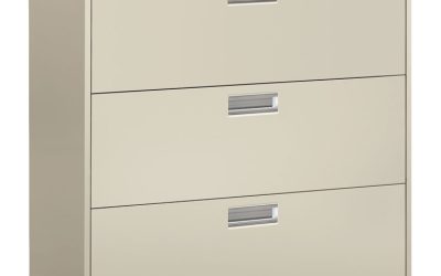 Brigade 600 Series Lateral File, 3 Legal/letter-Size File Drawers, Light Gray, 42″ X 18″ X 39.13″