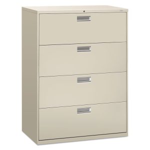 Brigade 600 Series Lateral File, 4 Legal/letter-Size File Drawers, Light Gray, 42" X 18" X 52.5"