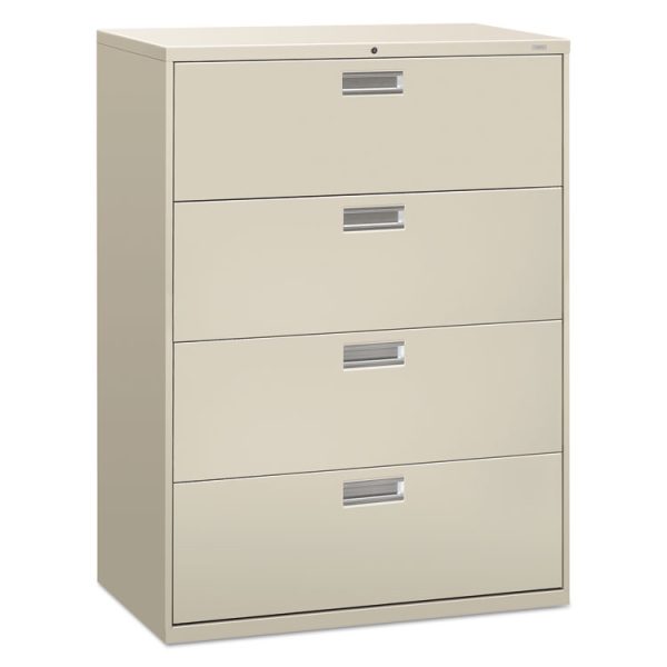 Brigade 600 Series Lateral File, 4 Legal/letter-Size File Drawers, Light Gray, 42" X 18" X 52.5"