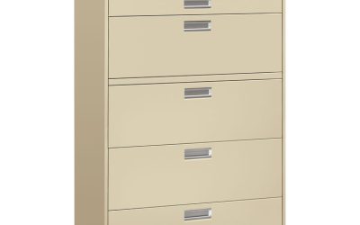 Brigade 600 Series Lateral File, 4 Legal/letter-Size File Drawers, 1 Roll-Out File Shelf, Putty, 42″ X 18″ X 64.25″