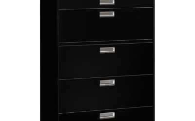 Brigade 600 Series Lateral File, 4 Legal/letter-Size File Drawers, 1 Roll-Out File Shelf, Black, 42″ X 18″ X 64.25″