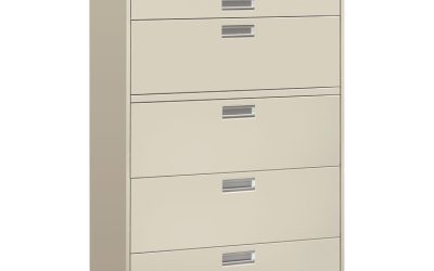 Brigade 600 Series Lateral File, 4 Legal/letter-Size File Drawers, 1 Roll-Out File Shelf, Light Gray, 42″ X 18″ X 64.25″