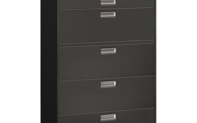 Brigade 600 Series Lateral File, 4 Legal/letter-Size File Drawers, 1 Roll-Out File Shelf, Charcoal, 42″ X 18″ X 64.25″