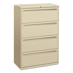 Brigade 700 Series Lateral File, 4 Legal/letter-Size File Drawers, Putty, 36" X 18" X 52.5"