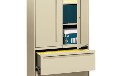 Brigade 700 Series Lateral File, Three-Shelf Enclosed Storage, 2 Legal/letter-Size File Drawers, Putty, 36″ X 18″ X 64.25″