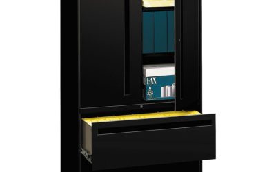 Brigade 700 Series Lateral File, Three-Shelf Enclosed Storage, 2 Legal/letter-Size File Drawers, Black, 36″ X 18″ X 64.25″