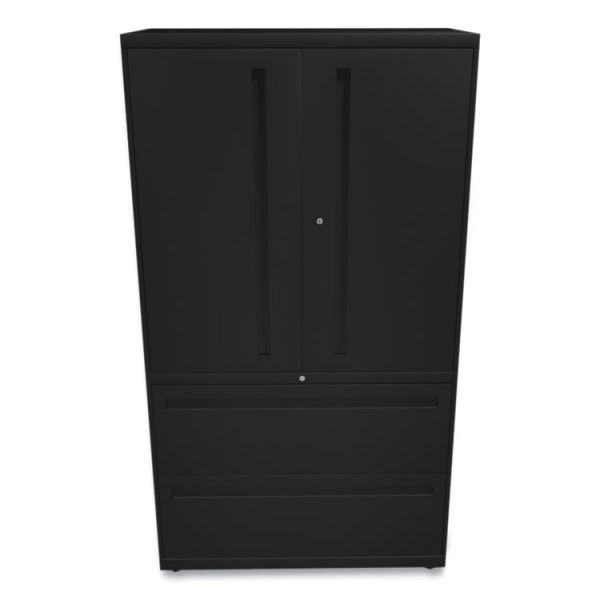 Brigade 700 Series Lateral File, Three-Shelf Enclosed Storage, 2 Legal/letter-Size File Drawers, Black, 36" X 18" X 64.25" - Image 2