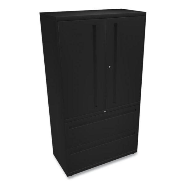 Brigade 700 Series Lateral File, Three-Shelf Enclosed Storage, 2 Legal/letter-Size File Drawers, Black, 36" X 18" X 64.25" - Image 3