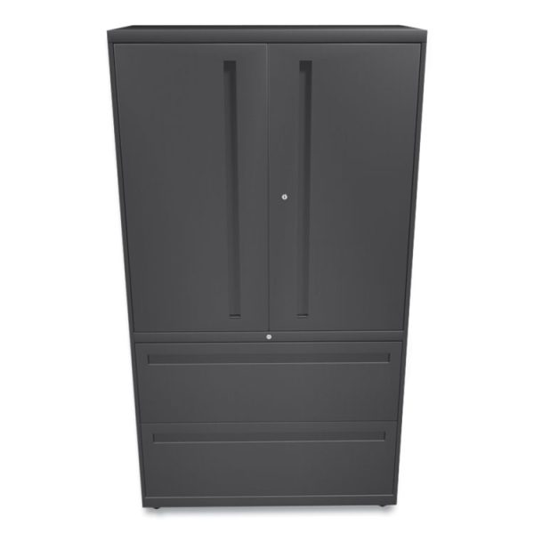 Brigade 700 Series Lateral File, Three-Shelf Enclosed Storage, 2 Legal/letter-Size File Drawers, Charcoal, 36" X 18" X 64.25" - Image 2