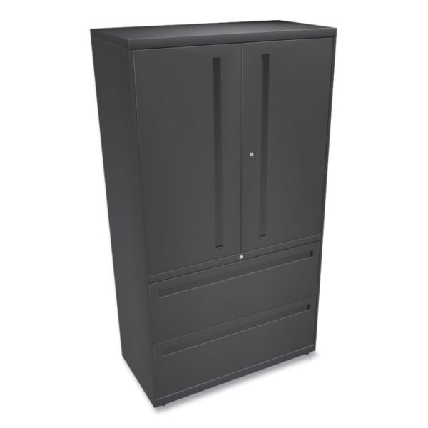 Brigade 700 Series Lateral File, Three-Shelf Enclosed Storage, 2 Legal/letter-Size File Drawers, Charcoal, 36" X 18" X 64.25" - Image 3