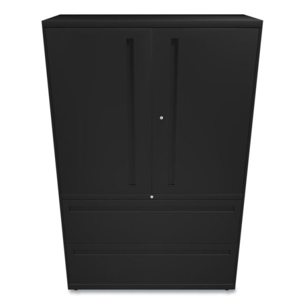 Brigade 700 Series Lateral File, Three-Shelf Enclosed Storage, 2 Legal/letter-Size File Drawers, Black, 42" X 18" X 64.25" - Image 2
