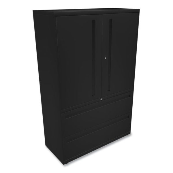 Brigade 700 Series Lateral File, Three-Shelf Enclosed Storage, 2 Legal/letter-Size File Drawers, Black, 42" X 18" X 64.25" - Image 3
