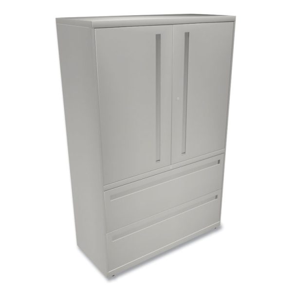 Brigade 700 Series Lateral File, Three-Shelf Enclosed Storage, 2 Legal/letter-Size File Drawers, Gray, 42" X 18" X 64.25" - Image 3