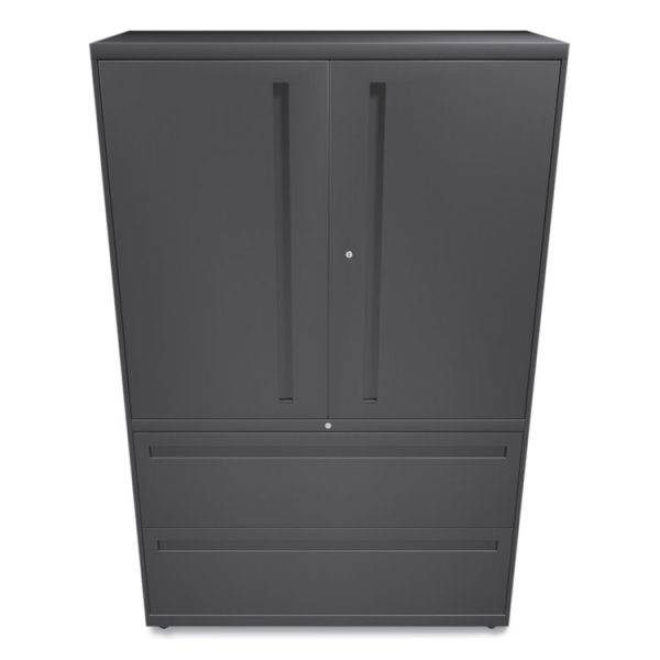 Brigade 700 Series Lateral File, Three-Shelf Enclosed Storage, 2 Legal/letter-Size File Drawers, Charcoal, 42" X 18" X 64.25" - Image 2