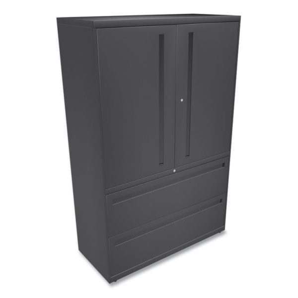 Brigade 700 Series Lateral File, Three-Shelf Enclosed Storage, 2 Legal/letter-Size File Drawers, Charcoal, 42" X 18" X 64.25" - Image 3
