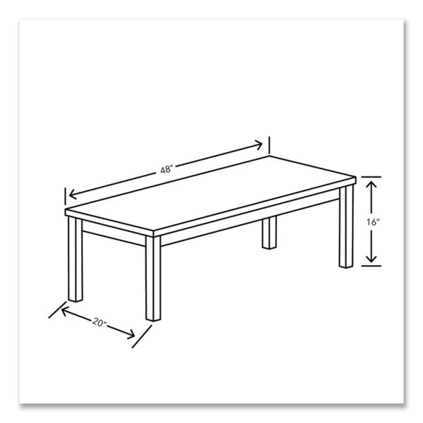 80000 Series Laminate Occasional Coffee Table, Rectangular, 48w x 20d x 16h, Kingswood Walnut - Image 4