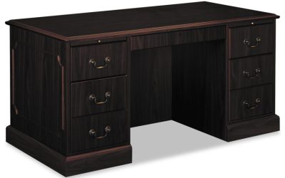 94000 Series Double Pedestal Desk, 60″ X 30″ X 29.5″, Mahogany