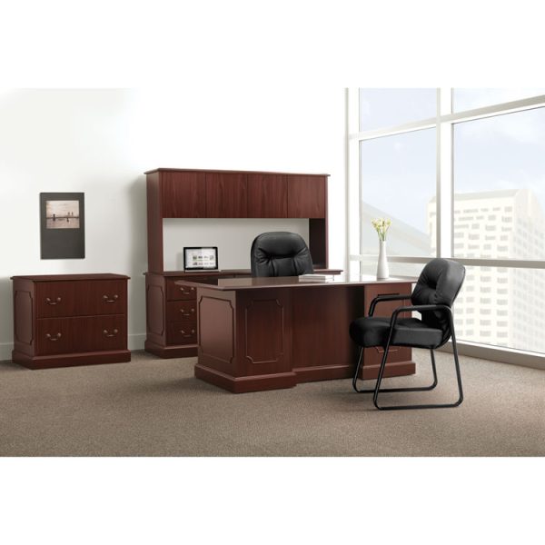94000 Series Double Pedestal Desk, 72" X 36" X 29.5", Mahogany - Image 2