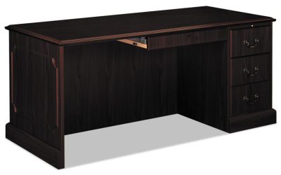 94000 Series “l” Workstation Desk For Return On Left, 66″ X 30″ X 29.5″, Mahogany