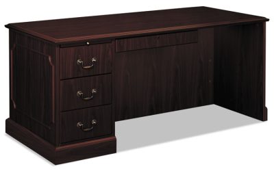 94000 Series “l” Workstation Desk For Return On Right, 66″ X 30″ X 29.5″, Mahogany