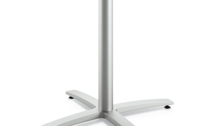 Between Seated-Height X-Base for 42″ Table Tops, 32.68w x 29.57h, Silver
