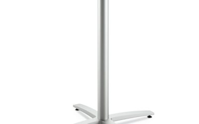 Between Standing-Height X-Base for 42″ Table Tops, 32.68w x 41.12h, Silver