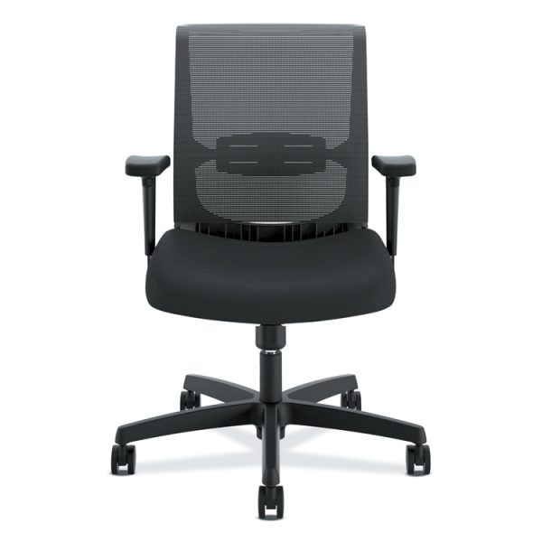 Convergence Mid-Back Task Chair, Swivel-Tilt, Supports Up To 275 Lb, 15.75" To 20.13" Seat Height, Black