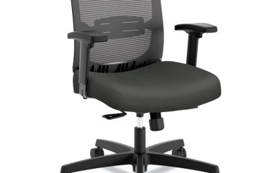 Convergence Mid-Back Task Chair, Synchro-Tilt And Seat Glide, Supports Up To 275 Lb, Iron Ore Seat, Black Back/base