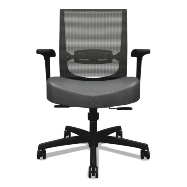 Convergence Mid-Back Task Chair, Synchro-Tilt And Seat Glide, Supports Up To 275 Lb, Iron Ore Seat, Black Back/base - Image 2