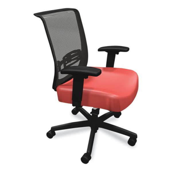Convergence Mid-Back Task Chair, Synchro-Tilt And Seat Glide, Supports Up To 275 Lb, Red Seat, Black Back/base - Image 3