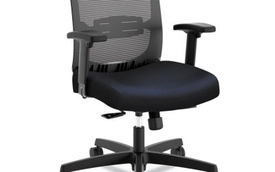 Convergence Mid-Back Task Chair, Synchro-Tilt And Seat Glide, Supports Up To 275 Lb, Navy Seat, Black Back/base
