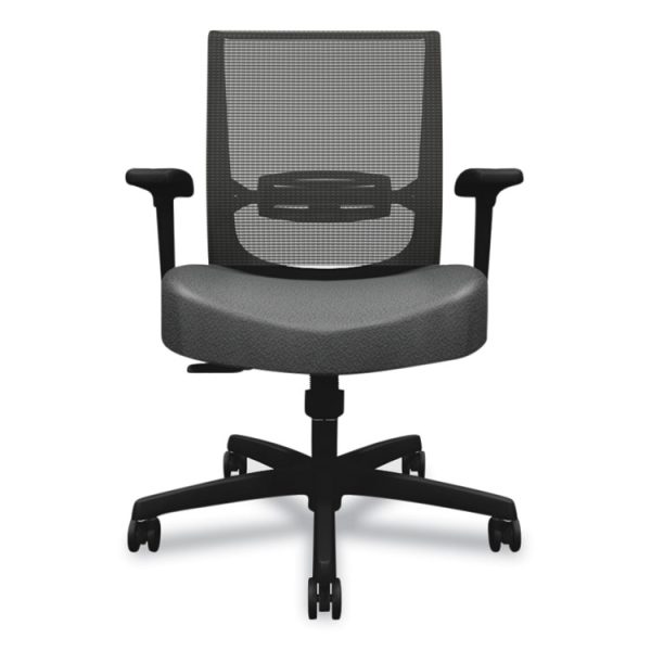 Convergence Mid-Back Task Chair, Swivel-Tilt, Supports Up To 275 Lb, 16.5" To 21" Seat Height, Iron Ore Seat, Black Back/base - Image 2