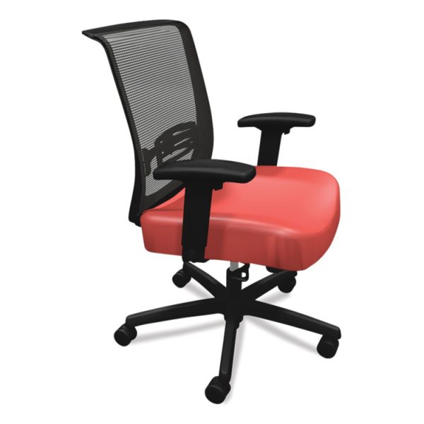 Convergence Mid-Back Task Chair, Swivel-Tilt, Supports Up To 275 Lb, 16.5" To 21" Seat Height, Red Seat, Black Back/base - Image 3