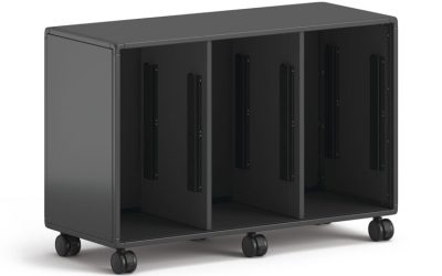 Class-ifi Tote Storage Cabinet, Three-Wide, 46.63″ x 18.75″ x 31.38″, Charcoal Gray