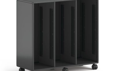 Class-ifi Tote Storage Cabinet, Three-Wide, 46.63″ x 18.75″ x 44.13″, Charcoal Gray