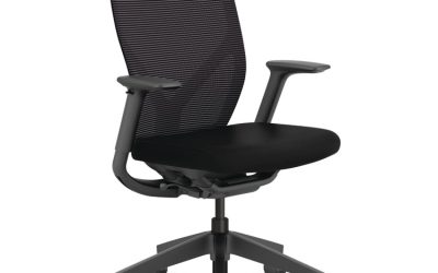 Flexion Mesh Back Task Chair, Supports Up to 300lb, 14.81″ to 19.7″ Seat Height, Black Seat/Back/Base