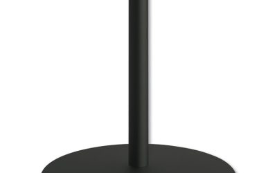 Between Round Disc Base for 30″ Table Tops, 29″ High, Black Mica